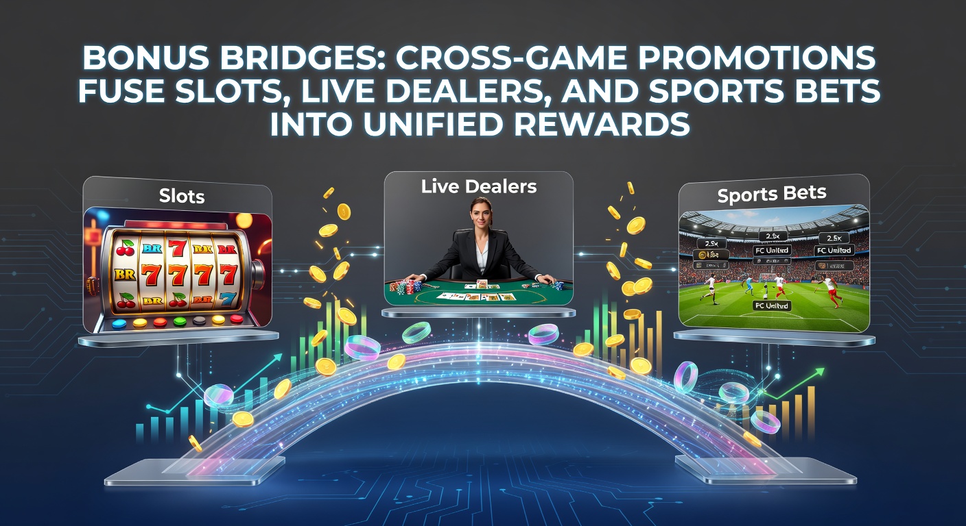Voorbeeldinterface van een bonusbrug promotie met progressiebalken voor slots, live casino en sports betting rewards