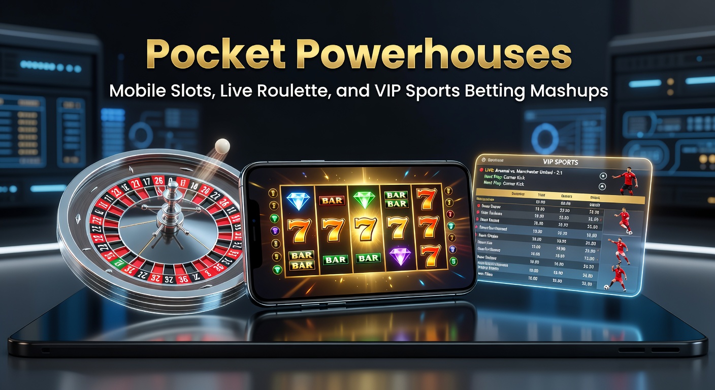 Dynamische mashup-interface op mobiel: slots, roulette wiel en sportodds naast elkaar